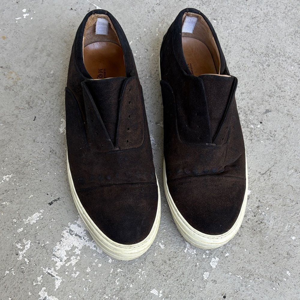 Alexander McQueen, black and brown slip on